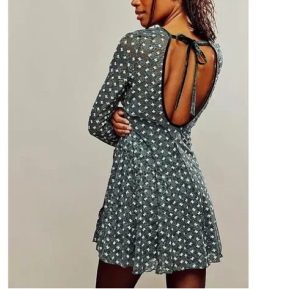 NWOT FREE PEOPLE SHEER DELIGHT MINI DRESS - Picture 2 of 6